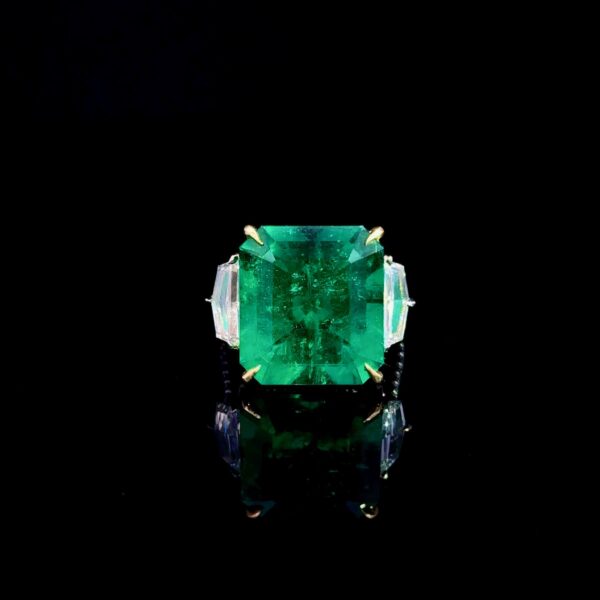 Three-Stone Emerald & Diamond Ring